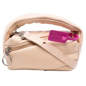 NWT + Dustbag Off-White Pump Pouch 19 Tote - Sand Quilted Leather - MSRP $1520